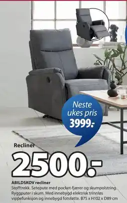 JYSK ABILDSKOV recliner tilbud