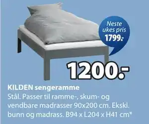 JYSK KILDEN sengeramme tilbud