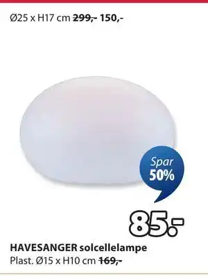 JYSK HAVESANGER solcellelampe tilbud