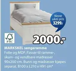 JYSK MARKSKEL sengeramme tilbud