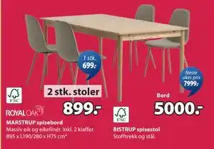 JYSK BISTRUP spisestol tilbud