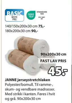 JYSK JANNE jerseystretchlaken tilbud