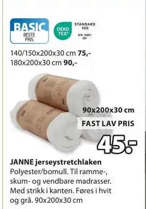 JYSK JANNE jerseystretchlaken tilbud