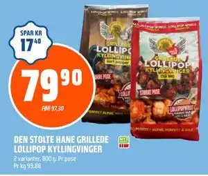 Coop Obs DEN STOLTE HANE GRILLEDE LOLLIPOP KYLLINGVINGER tilbud