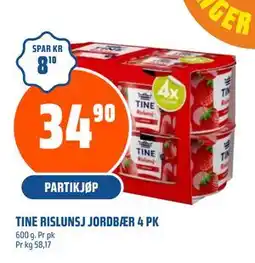 Coop Obs TINE RISLUNSJ JORDBÆR 4 PK tilbud