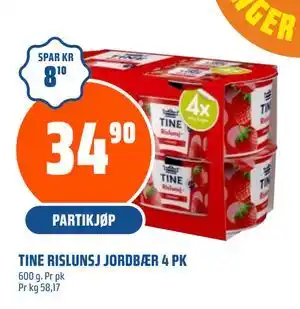 Coop Obs TINE RISLUNSJ JORDBÆR 4 PK tilbud