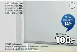 JYSK SENJA rullegardin tilbud