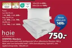 JYSK DOWNFEEL fiberdyne tilbud