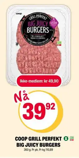 Coop Extra COOP GRILL PERFEKT BIG JUICY BURGERS tilbud