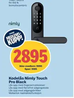 Coop Obs Kodelås Nimly Touch Pro Black tilbud