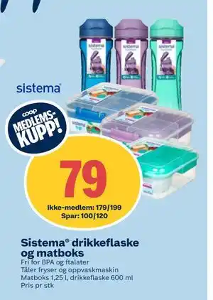 Coop Obs Sistema drikkeflaske og matboks tilbud