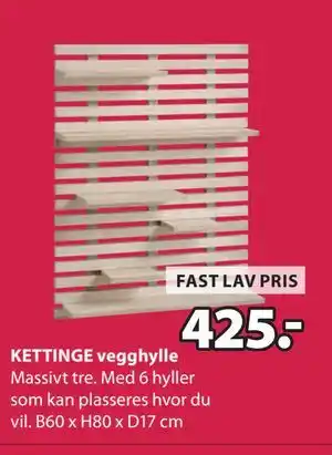JYSK KETTINGE vegghylle tilbud