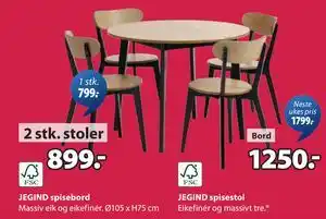 JYSK JEGIND spisebord tilbud