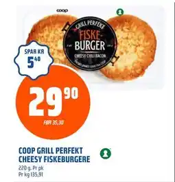 Coop Obs COOP GRILL PERFEKT CHEESY FISKEBURGERE tilbud