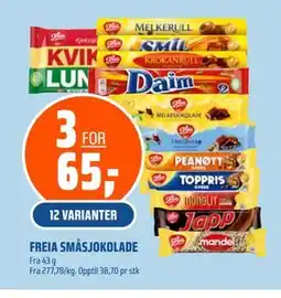 Coop Obs FREIA SMÅSJOKOLADE tilbud