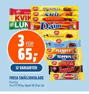 Coop Obs FREIA SMÅSJOKOLADE tilbud