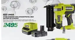 Coop Byggmix RYOBI R18GN18-120S DYKKERTPISTOL MED BATTERI OG DYKKERT tilbud