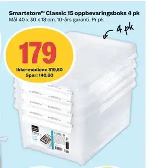 Coop Extra Smartstore Classic 15 oppbevaringsboks 4 pk tilbud