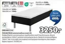 JYSK FJELNA PB20 rammemadrass svart-05 tilbud