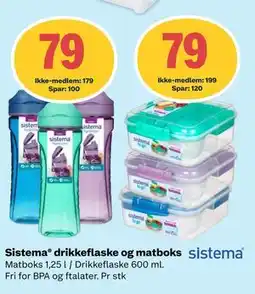 Coop Extra Sistema drikkeflaske og matboks tilbud