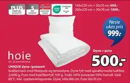 JYSK UNIQUE dyne-/putesett tilbud