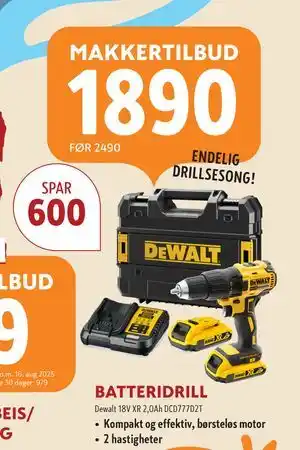 Byggmakker BATTERIDRILL tilbud