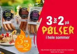 Coop Extra 3 for 2 på PØLSER IN HELE SOMMER tilbud