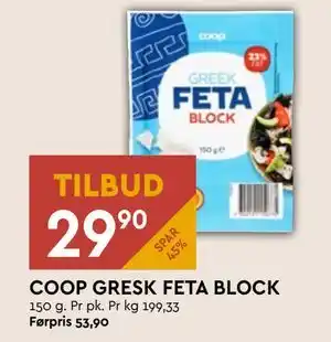 Coop Mega COOP GRESK FETA BLOCK tilbud