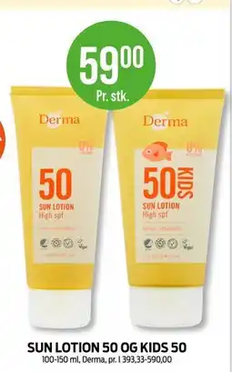 Kiwi SUN LOTION 50 OG KIDS 50 tilbud