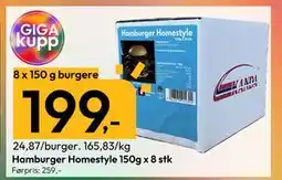 Gigaboks Hamburger Homestyle 150g x 8 stk tilbud
