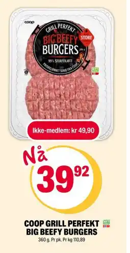Coop Extra COOP GRILL PERFEKT BIG BEEFY BURGERS tilbud