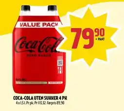 Coop Prix COCA-COLA UTEN SUKKER 4 PK tilbud