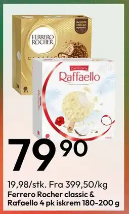 Gigaboks Ferrero Rocher classic & Rafaello 4 pk iskrem 180-200 g tilbud