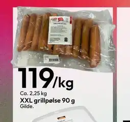 Gigaboks XXL grillpølse 90 g tilbud