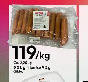 Gigaboks XXL grillpølse 90 g tilbud