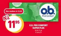 Coop Extra O.B. PRO COMFORT SUPER PLUS tilbud