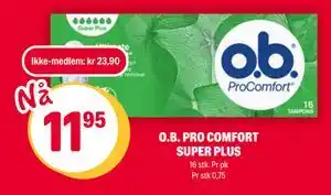 Coop Extra O.B. PRO COMFORT SUPER PLUS tilbud