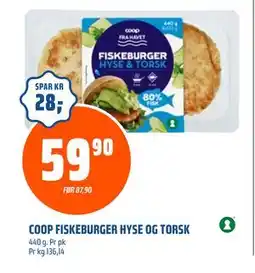 Coop Obs COOP FISKEBURGER HYSE OG TORSK tilbud