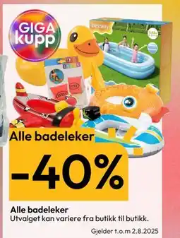 Gigaboks Alle badeleker tilbud