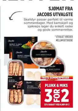 Meny SJØMAT FRA JACOBS UTVALGTE tilbud