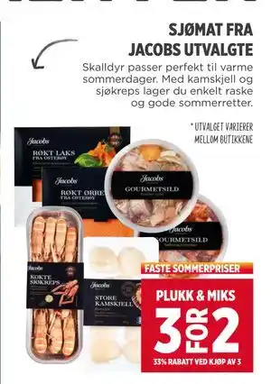 Meny SJØMAT FRA JACOBS UTVALGTE tilbud