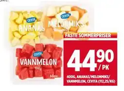 Meny 400G, ANANAS/MELONMIKS/ VANNMELON, CEVITA tilbud