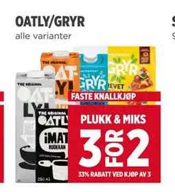 Meny OATLY/GRYR tilbud