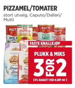 Meny PIZZAMEL/TOMATER tilbud