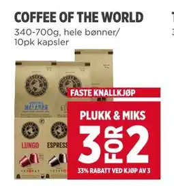 Meny COFFEE OF THE WORLD tilbud