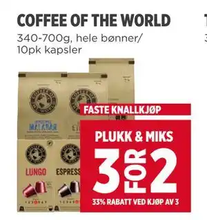 Meny COFFEE OF THE WORLD tilbud