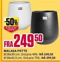 Europris MALAGA POTTE tilbud