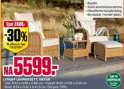 Europris LYNGBY LOUNGESETT, NATUR tilbud