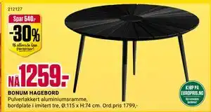 Europris BONUM HAGEBORD tilbud