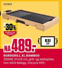 Europris BORDGRILL XL BAMBOO tilbud